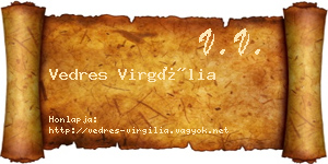 Vedres Virgília névjegykártya